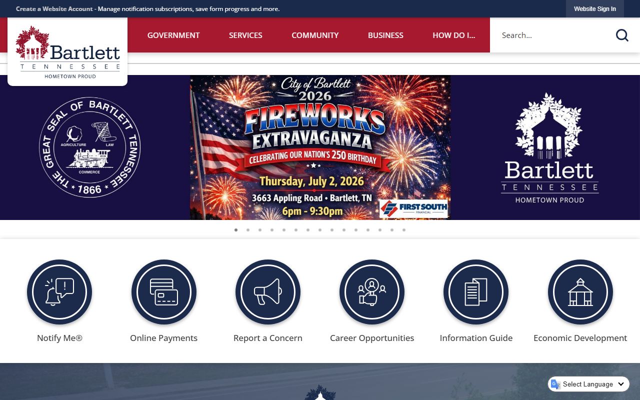 Bartlett Divorce Records city government search path