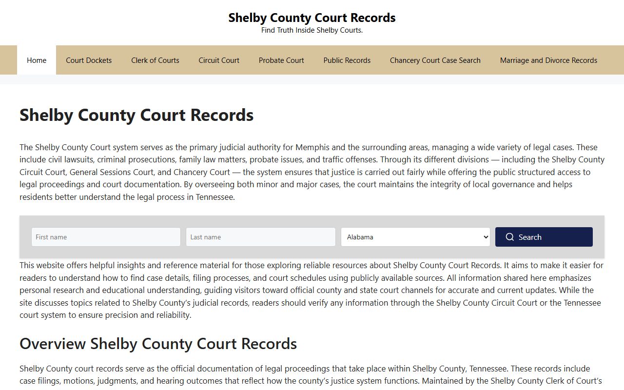 Memphis Divorce Records at the Shelby County Courts