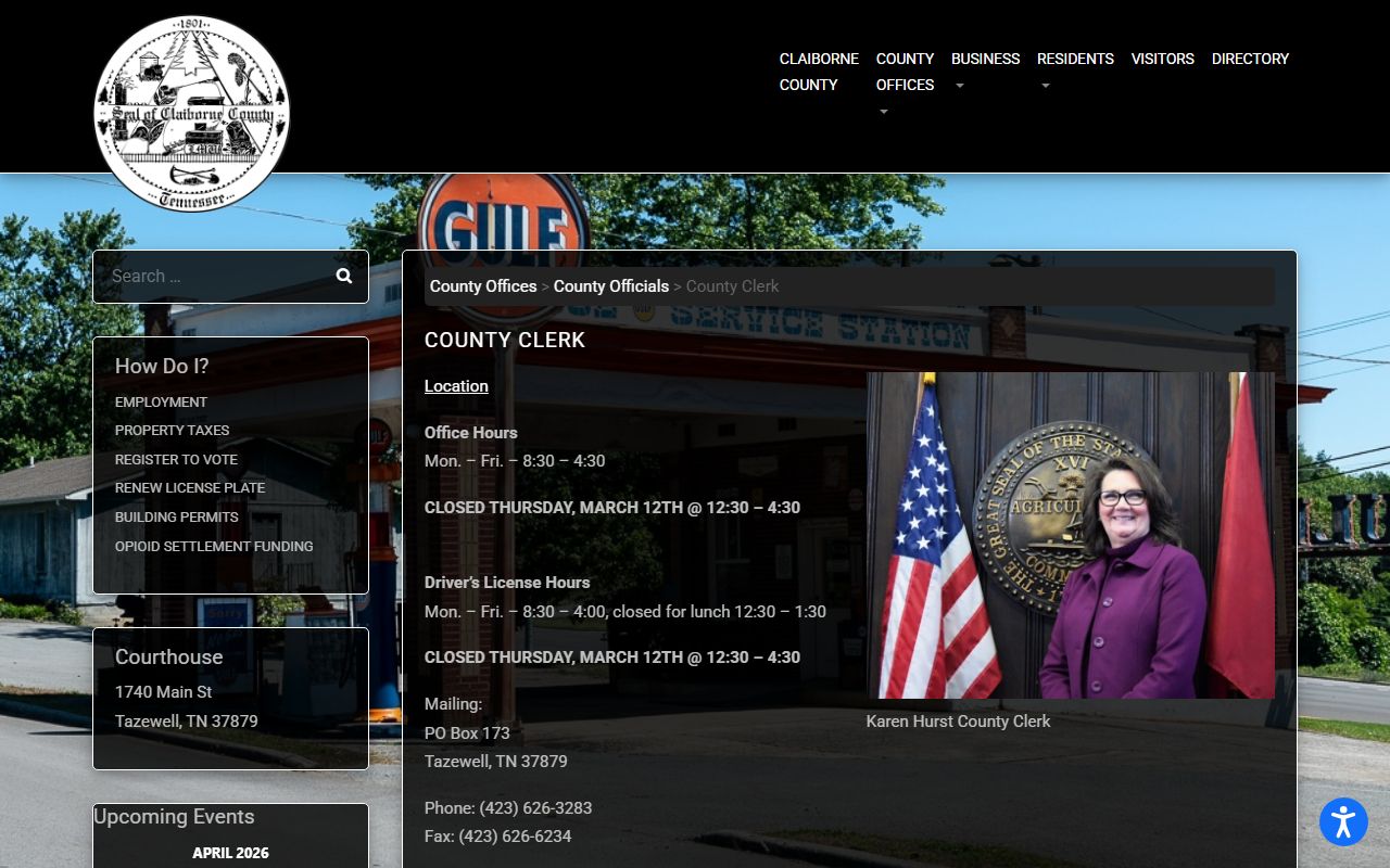 Claiborne County Divorce Records county clerk image