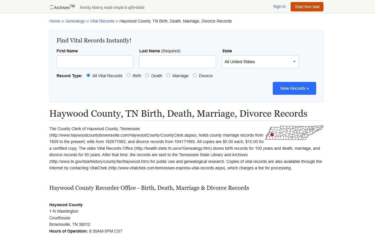 Haywood County Divorce Records historical records guide