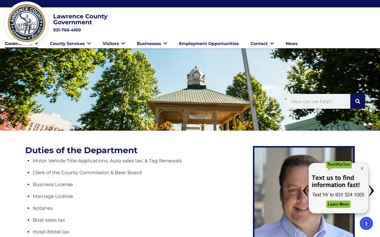 Lawrence County Divorce Records county clerk page