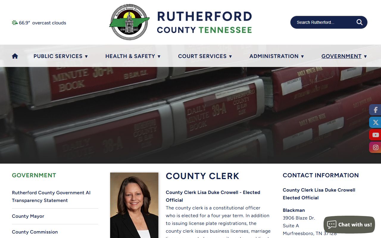 Rutherford County Divorce Records at the county clerk office