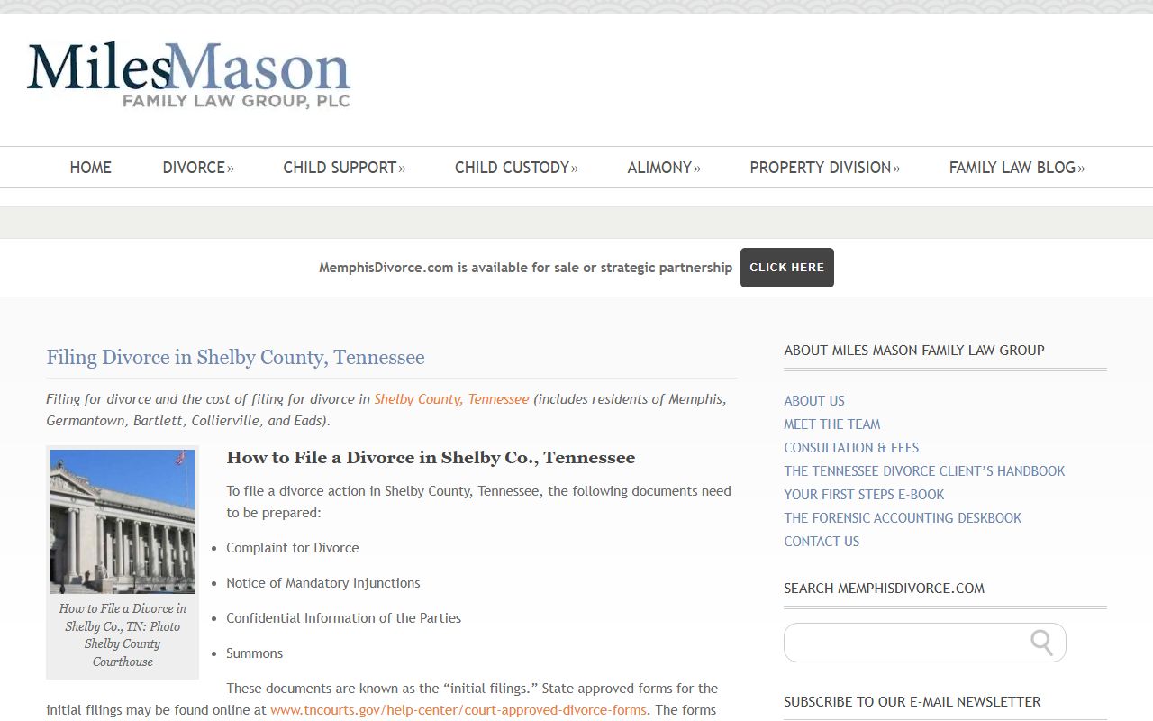Shelby County Divorce Records Memphis court page